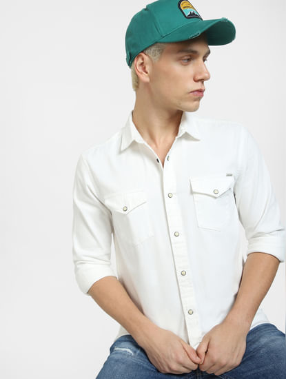 Off-White Denim Full Sleeves Shirt