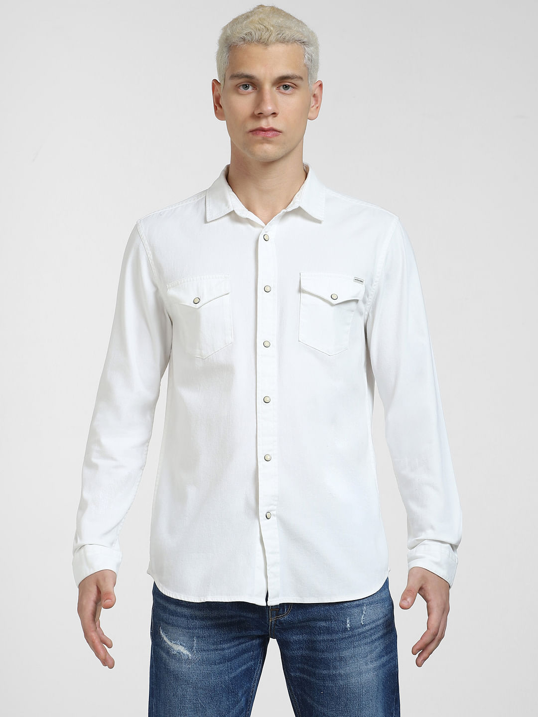 Pepe Jeans Mens Washed Denim Shirt with Flap Pockets Grey in Nellore at  best price by Triangle Mens Wear  Justdial