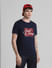 Navy Logo Print Crew Neck T-shirt_413125+1