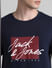 Navy Logo Print Crew Neck T-shirt_413125+5