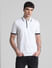 White Contrast Rib Polo T-shirt_413128+2
