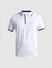 White Contrast Rib Polo T-shirt_413128+7