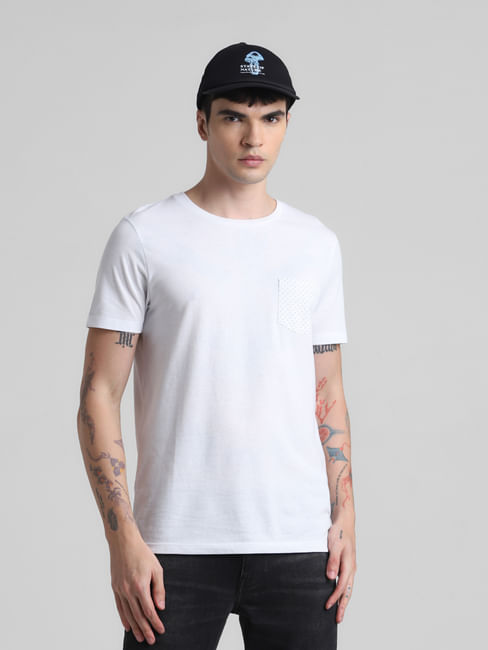 White Chest Pocket T-shirt