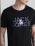 Black Logo Print Crew Neck T-shirt_413134+5