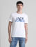 White Logo Print Crew Neck T-shirt_413136+2