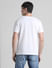 White Logo Print Crew Neck T-shirt_413136+4