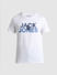 White Logo Print Crew Neck T-shirt_413136+7
