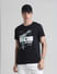 Black Graphic Print Crew Neck T-shirt_413137+1