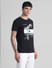 Black Graphic Print Crew Neck T-shirt_413137+3