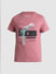 Pink Graphic Print Crew Neck T-shirt_413138+7