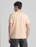 Peach Tropical Print Crew Neck T-shirt_413139+4