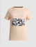 Peach Tropical Print Crew Neck T-shirt_413139+7