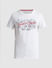 White Logo Print Crew Neck T-shirt_413140+7