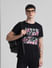 Black Tropical Print Crew Neck T-shirt_413141+1