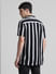 Black Striped Short Sleeves Shirt_413144+4
