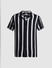 Black Striped Short Sleeves Shirt_413144+7