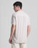 Beige Striped Short Sleeves Shirt_413145+4