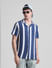 Blue Striped Short Sleeves Shirt_413146+1