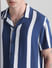 Blue Striped Short Sleeves Shirt_413146+5