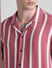 Pink Striped Short Sleeves Shirt_413147+5