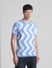 Blue Printed Jacquard Knit T-shirt_413150+1
