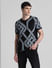 Black Printed Jacquard Knit Pullover_413151+2