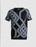 Black Printed Jacquard Knit T-shirt_413151+7