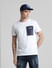 White Pocket Detail Crew Neck T-shirt_413152+1