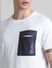 White Pocket Detail Crew Neck T-shirt_413152+5