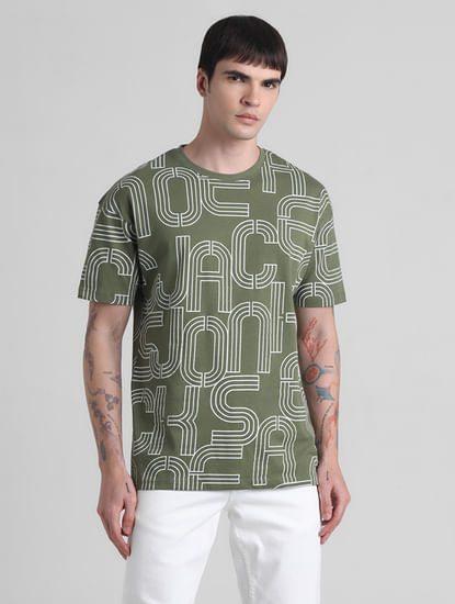 Green Typographic Oversized T-shirt