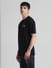 Black Printed Oversized Crew Neck T-shirt_413158+3