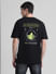 Black Printed Oversized Crew Neck T-shirt_413158+4