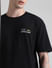 Black Printed Oversized Crew Neck T-shirt_413158+5
