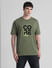 Green Printed Oversized Crew Neck T-shirt_413159+2