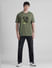 Green Printed Oversized Crew Neck T-shirt_413159+6