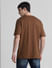 Brown Printed Oversized Crew Neck T-shirt_413162+4