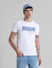 White Logo Print Crew Neck T-shirt_413163+1