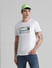 White Embroidered Logo Crew Neck T-shirt_413166+1