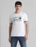 White Embroidered Logo Crew Neck T-shirt_413166+2