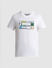 White Embroidered Logo Crew Neck T-shirt_413166+7