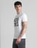 White Logo Print Crew Neck T-shirt_413170+3