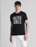 Black Logo Print Crew Neck T-shirt_413171+2