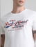White Logo Print Crew Neck T-shirt_413176+5
