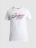 White Logo Print Crew Neck T-shirt_413176+7