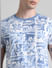 Blue Tile Graphic Print T-shirt_413183+5