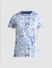 Blue Tile Graphic Print T-shirt_413183+7