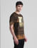 Brown Printed Oversized Crew Neck T-shirt_413184+3