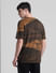 Brown Printed Oversized Crew Neck T-shirt_413184+4