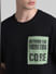 Black Applique Print Oversized Crew Neck T-shirt_413186+5