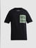 Black Applique Print Oversized Crew Neck T-shirt_413186+7